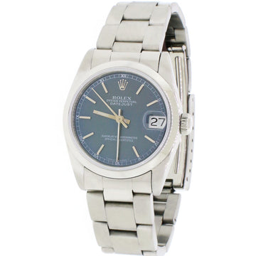 Rolex Datejust Midsize Blue Index Dial 31MM Automatic Stainless Steel Oyster Watch 68240