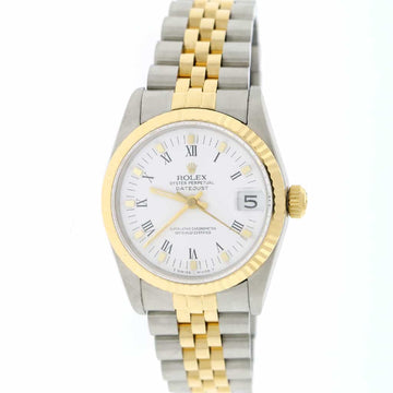 Rolex Datejust 2-Tone Yellow Gold/Stainless Steel Original White Roman Dial 31MM Jubilee Watch 68273