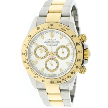 Rolex Cosmograph Daytona 2-Tone 18K Yellow Gold/Steel Factory White Dial 40mm Automatic Oyster Mens Watch 116523