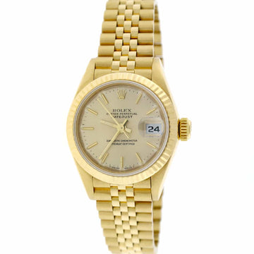 Rolex President Datejust Ladies 18K Yellow Gold 26MM Original Champagne Index Dial Automatic Jubilee Watch 69178