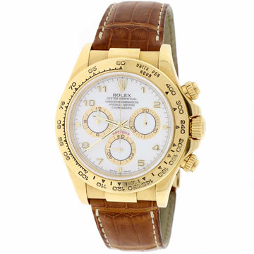 Rolex Cosmograph Daytona 18K Yellow Gold Original White Dial 40MM Automatic Mens Watch 116518