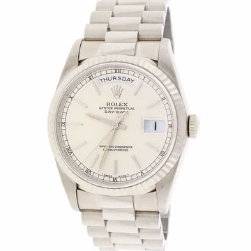 Rolex President Day-Date 18K White Gold Original Index Dial 36MM Automatic Mens Watch 18239