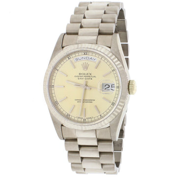 Rolex President Day-Date 18K White Gold 36MM Double-Quick Factory Index Dial Automatic Mens Watch 18239