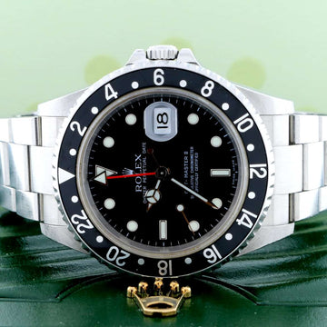 Rolex GMT-Master II Black Dial 40MM Automatic Stainless Steel Mens Watch 16710