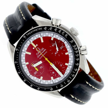 Omega Speedmaster Chronograph Michael Schumacher Red Dial 36MM Automatic Stainless Steel Mens Watch 351012