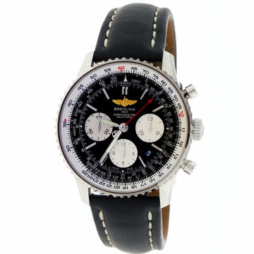 Breitling Navitimer 01 Chronograph 43MM Black Dial Automatic Stainless Steel Mens Watch AB0120
