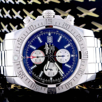 Breitling Super Avenger II Chronograph Black & Silver Dial 48MM Automatic Stainless Steel Mens Watch A13371