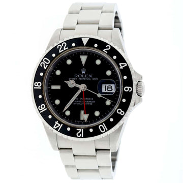 Rolex GMT-Master II Black Dial 40MM Automatic Stainless Steel Mens Watch 16710