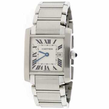 Cartier Tank Francaise Small Stainless Steel 25MM Womens Watch W51008Q3