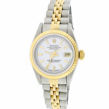 Rolex Datejust Ladies 2-Tone 18K Yellow Gold/Steel 26MM Original Silver Index Dial Jubilee Watch 179173