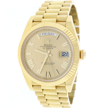 Rolex President Day-Date 40 18K Yellow Gold Original Champagne Roman Dial Automatic Mens Watch 228238