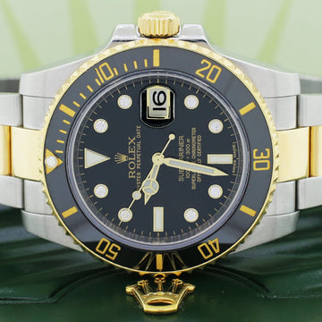 Rolex Submariner 2-Tone 18K Yellow Gold/Stainless Steel Factory Diamond Dial Ceramic Bezel Automatic Mens Oyster Watch 116613