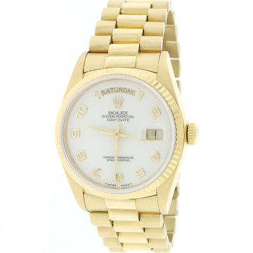 Rolex President Day-Date 18K Yellow Gold 36MM Factory Jubilee Cream Dial Automatic Mens Watch 18038