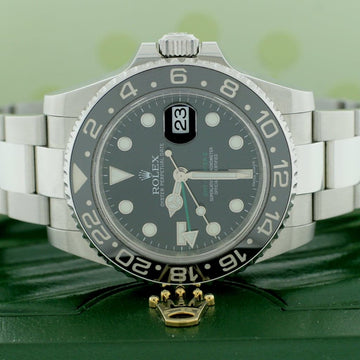 Rolex GMT-Master II Black Ceramic Bezel 40MM Automatic Stainless Steel Mens Oyster Watch 116710 Box&Papers