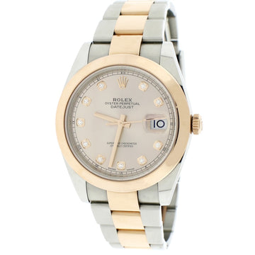 Rolex Datejust II 2-Tone 18K Everose Gold/Stainless Steel 41mm Sundust Diamond Dial Automatic Mens Oyster Watch 126301