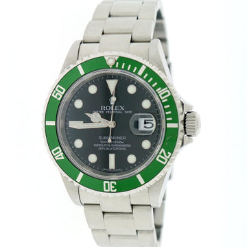 Rolex Submariner 'Anniversary' Green Bezel 40mm Automatic Stainless Steel Oyster Mens Watch 16610