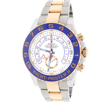 Rolex Yacht-Master II 44MM 2-Tone Rose Gold/Steel Oyster Watch W/Blue Ceramic Bezel Box&Papers 116681