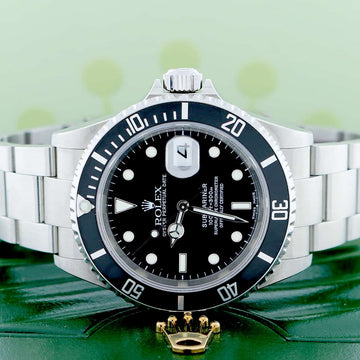Rolex Submariner Black Dial 40MM Automatic Stainless Steel Mens Watch 16610T