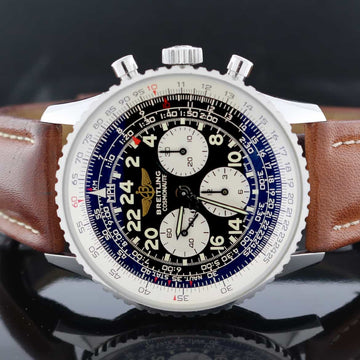 Breitling Cosmonaute (Lemania) Chronograph 42MM Black Dial Automatic Stainless Steel Mens Watch A12322