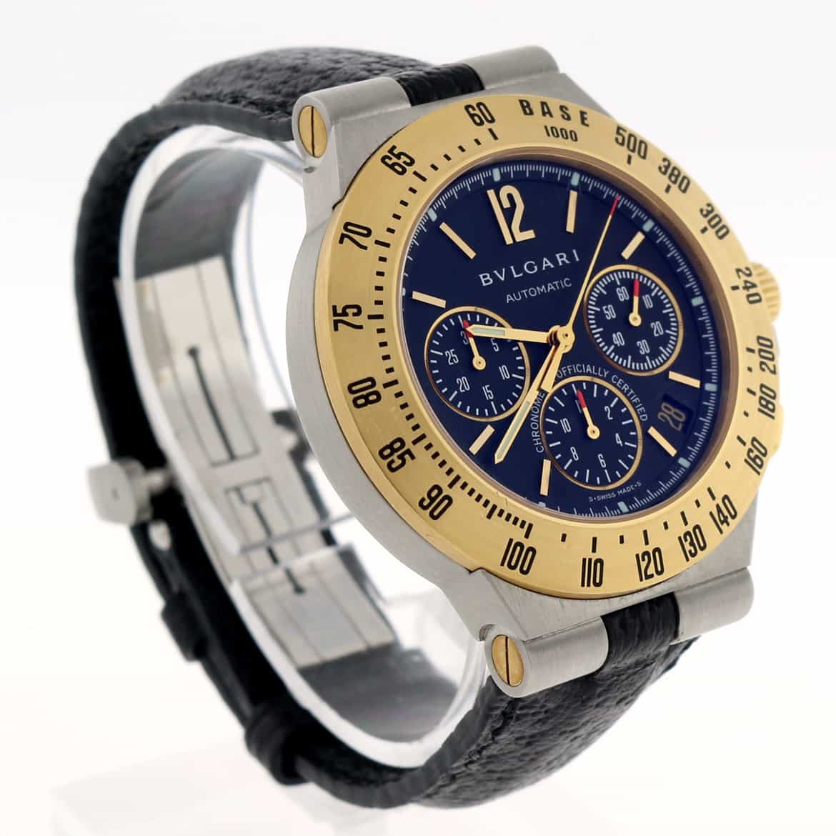 Bvlgari Diagono Chronograph 2-Tone 18K Yellow Gold & Stainless Steel  Automatic Mens Watch CH 40 SG TA