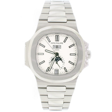 2017 Patek Philippe Nautilus Annual Calendar Moonphase 41MM White Dial Automatic Stainless Steel Mens Watch 5726/1A-010 w/Box&Papers