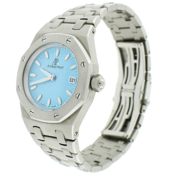 Audemars Piguet Royal Oak Ladies 33mm Factory Blue Wave Dial Stainless Steel Watch 67600ST.OO.1210ST.02