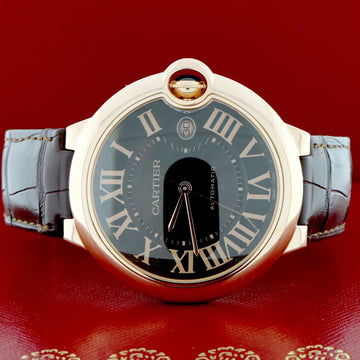 Cartier Ballon Bleu Large 18K Rose Gold 42MM Chocolate Roman Dial Automatic Mens Watch W6900651