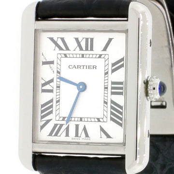 Cartier Tank Solo Small Factory Silver Roman Dial Stainless Steel 24MM Womens Watch WSTA0030