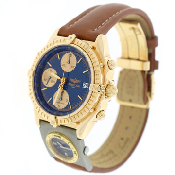Breitling Chronomat UTC 18K Rose Gold Original Blue Dial 39MM Chronograph Automatic Mens Watch H13048