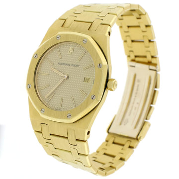 Audemars Piguet Royal Oak 18K Yellow Gold Factory Champagne Index Dial 33mm Watch