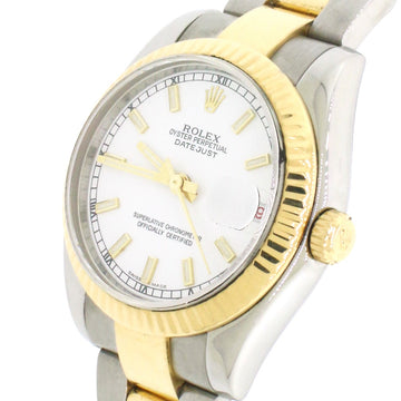 Rolex Datejust Midsize 2-Tone Yellow Gold/Steel Factory White Dial 31mm Oyster Watch 178273