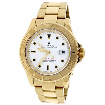 Rolex Yacht-Master Yellow Gold White Dial 40mm Watch 16628