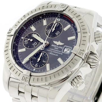Breitling Chronomat Evolution Chronograph 44MM Gray Concentric Dial Automatic Stainless Steel Mens Watch A13356
