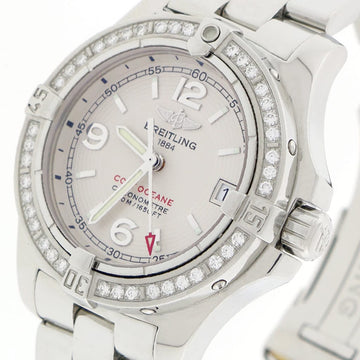 Breitling Colt Oceane Factory Diamond Bezel 33MM Silver Concentric Dial Stainless Steel Ladies Watch A77380