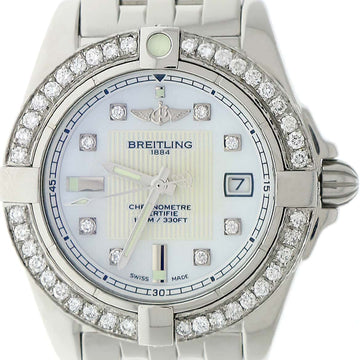 Breitling Windrider Cockpit Ladies Factory Diamond Dial 32MM Watch w/ Diamond Bezel A71356