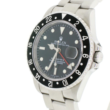Rolex GMT-Master II Black Bezel 40MM Automatic Stainless Steel Mens Oyster Watch 16710
