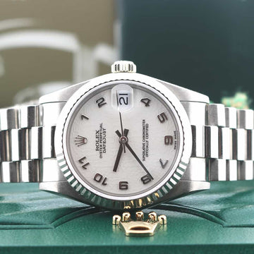 Rolex President Midsize Original Jubilee Dial 18K White Gold 31MM Watch 68279