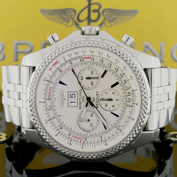 Breitling Bentley 6.75 Chronograph Ivory Dial Big Date 49MM Automatic Stainless Steel Mens Watch A44362