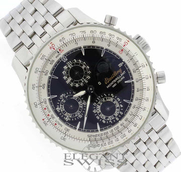 Breitling Montbrillant 1461 Jours Moon Phase Calendar Chronograph Automatic Stainless Steel Mens Watch A19030