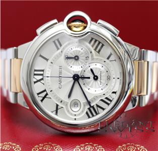 Cartier Ballon Bleu 44MM 2-Tone Pink Gold/Stainless Steel Chronograph Watch W6920075