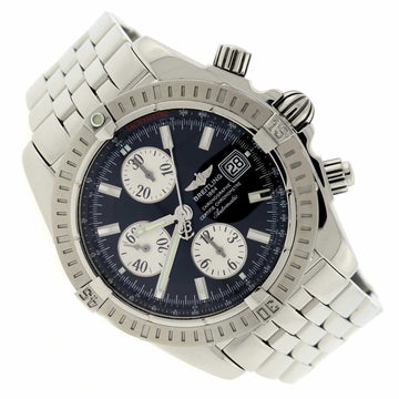 Breitling Chronomat Evolution Chronograph 44MM Black Dial Automatic Stainless Steel Mens Watch A13356