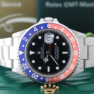 Rolex GMT-Master II Pepsi Bezel 40MM Automatic Stainless Steel Mens Watch 16710