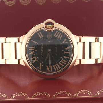 Cartier Ballon Bleu Large 18K Rose Gold 42MM Chocolate Roman Dial Automatic Watch W6920036