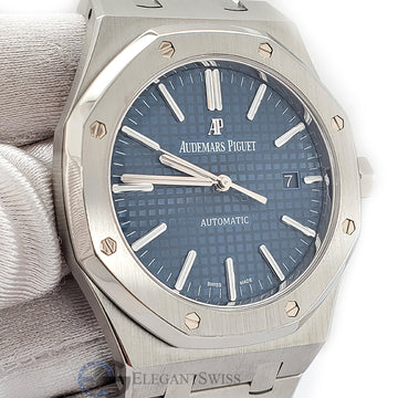 Audemars Piguet Royal Oak Blue Dial Stainless Steel Watch 15400ST.OO.1220ST.03 Box Papers