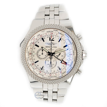 Breitling Bentley GMT Chronograph 49mm Cream White Dial A47362 Stainless Steel Watch