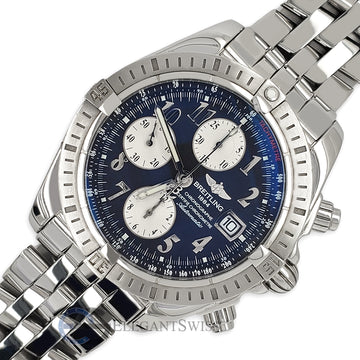 Breitling Chronomat Evolution Chronograph 44mm Black Dial Stainless Steel Watch A13356