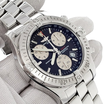 Breitling Chrono Colt 41MM Black Dial Chronograph Stainless Steel Watch A73380 Box Papers