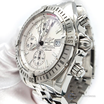 Breitling Chronomat Evolution Chronograph 44mm Silver Dial Stainless Steel Watch A13356