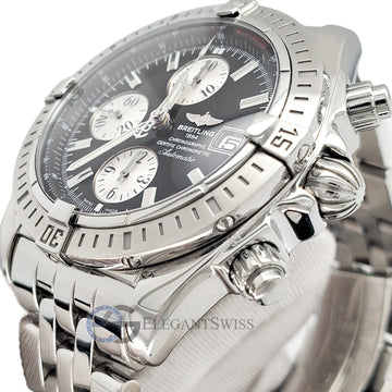 Breitling Chronomat Evolution Black Dial Chronograph 44mm Steel Watch A13356