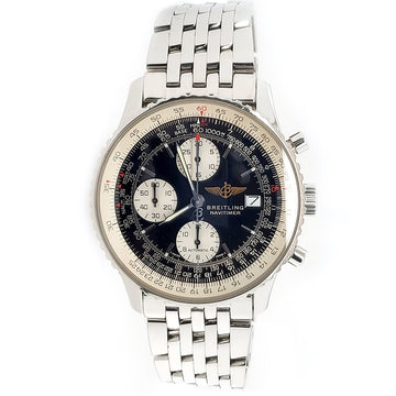 Breitling Old Navitimer II 41.5mm Chronograph Stainless Steel Watch A13022 Box Papers
